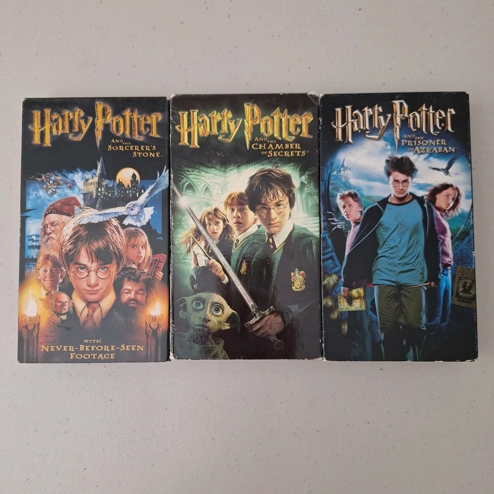 Harry Potter VHS Lot - Year 1, 2, 3 (2001-2004) Stone, Secrets, Azkaban Trilogy